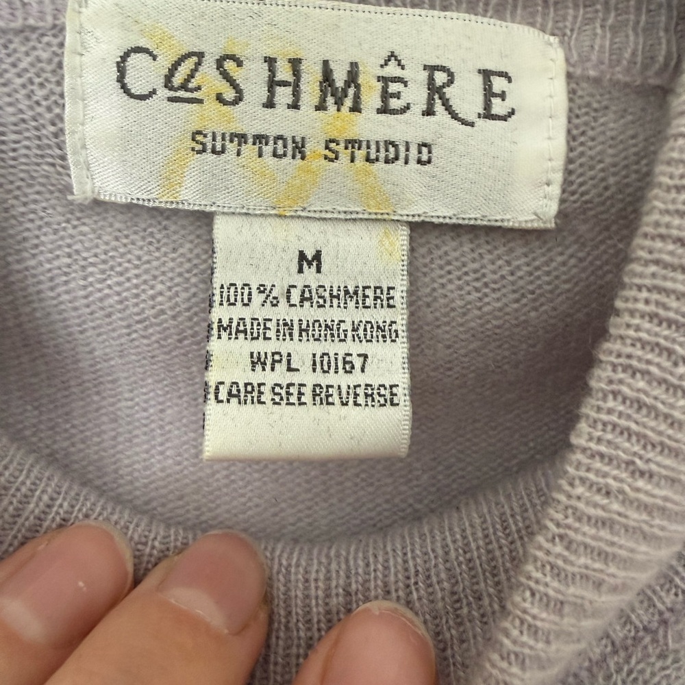 Vintage 100% Cashmere Lavender Mock Neck Sweater | Sutton Studio | Size M - Picture 5 of 6